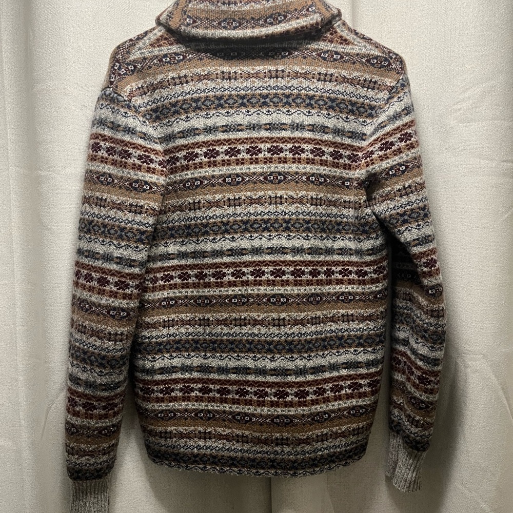 Wool Blend Fair Isle Cardigan Sweater - Picture 3 of 8